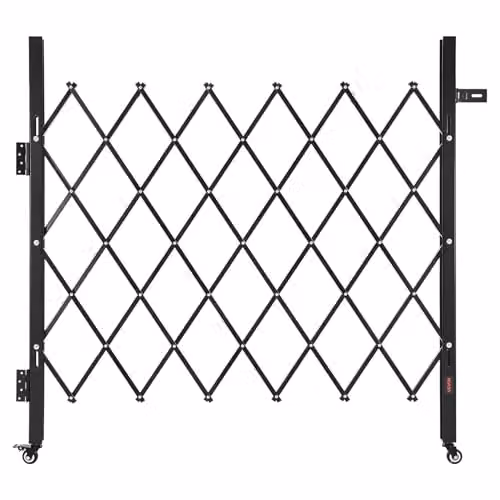 VEVOR Cancello di Sicurezza Pieghevole Singolo 1100 x 1310 mm Cancello a Forbice Bloccabile in Acciaio per Esterni, con Ruote Girevoli a 360° per Sicurezza di Ingressi, Garage, Magazzini e Piscine
