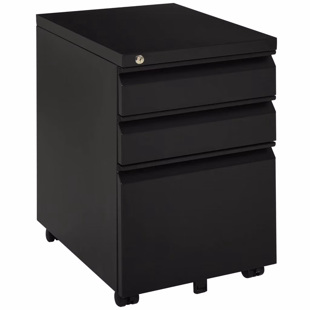 Cassettiera con 3 cassetti e rotelle Xylo in acciaio nero L: 39 cm, P: 48 cm, H: 60 cm – 2
