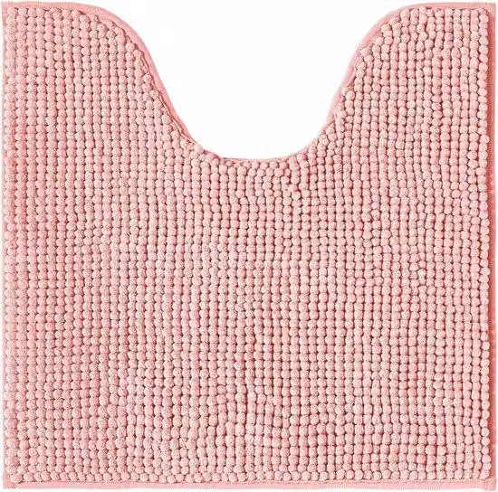 Tappetino antiscivolo per WC in ciniglia, rosso, 45x45 cm, lavabile, per WC a terra