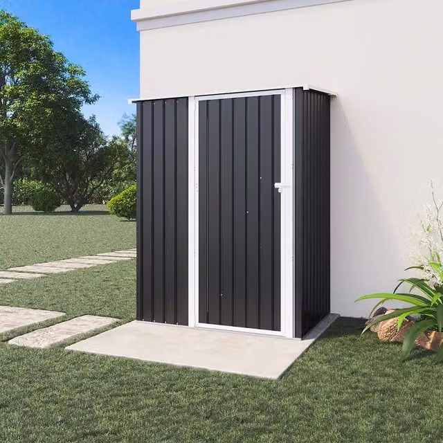 Casetta da giardino in acciaio zincato nero 1,51x1,03xh1,96 m - 48kg- 1,55 metri quadri