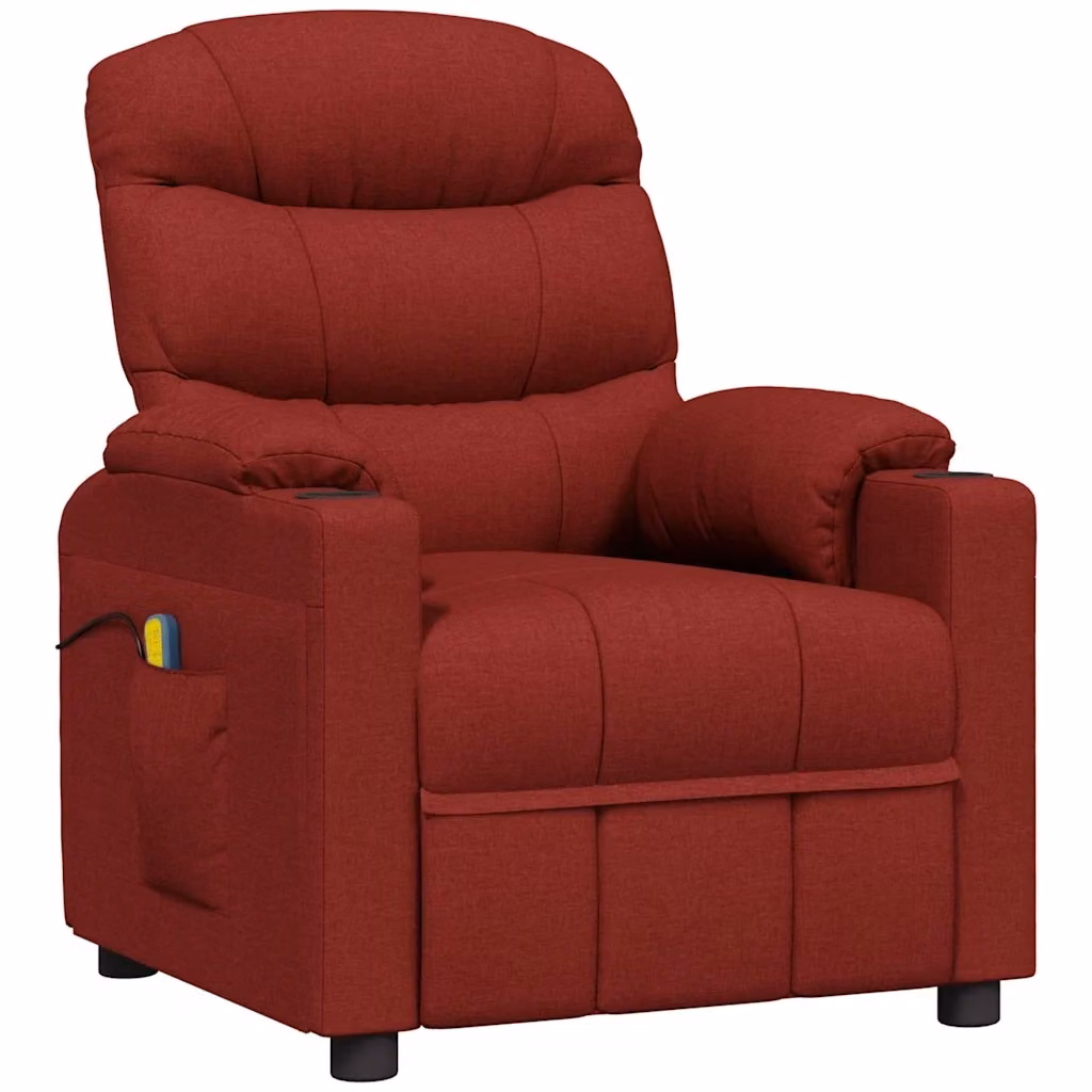 Divano Sedia-Poltrona Massaggiante Elettrica in Tessuto Rosso Vino con Braccioli e Funzione Relax Recliner – 2