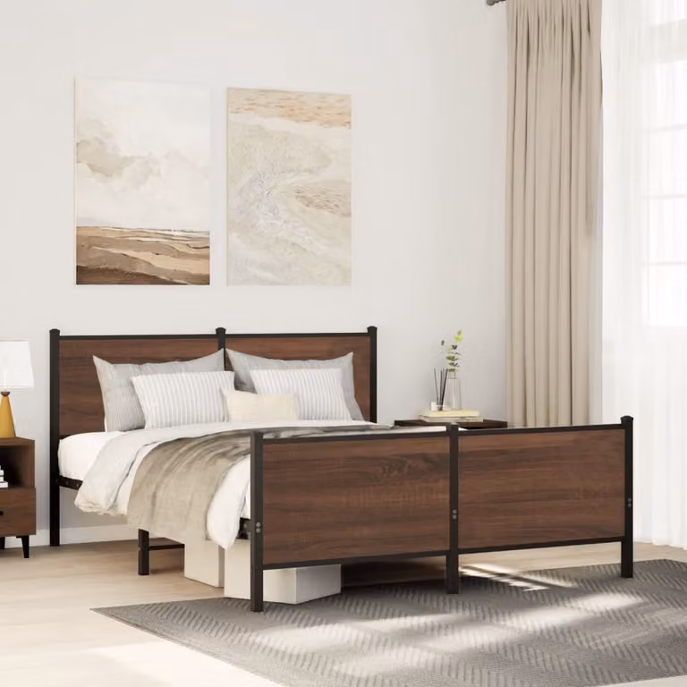 Giroletto in metallo vidaXL colore marrone con doghe piatte L: 160 cm, P: 200 cm, H: 91,5 cm
