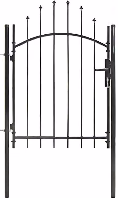 Cancello da giardino singolo Woerden in acciaio nero L: 100 cm, H: 125 cm