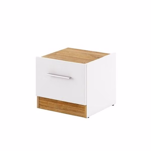 Comodino KASTEV - bianco / rovere stirling