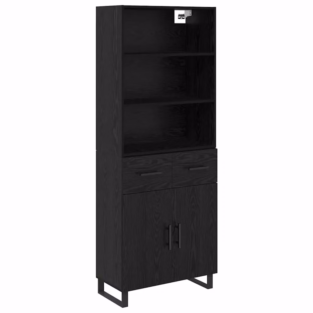 Set di 2 credenze moderne vidaXL in nero lucido L/P/H: 69,5 x 34 x 180 cm – 2