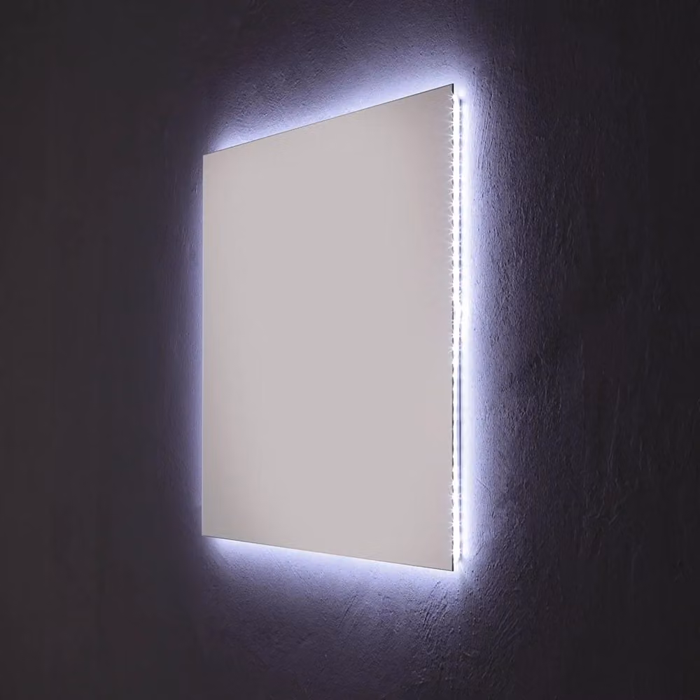 Specchio da bagno moderno IPERBRIKO con LED, rettangolare, colore grigio, L: 70 cm, H: 60 cm – 2