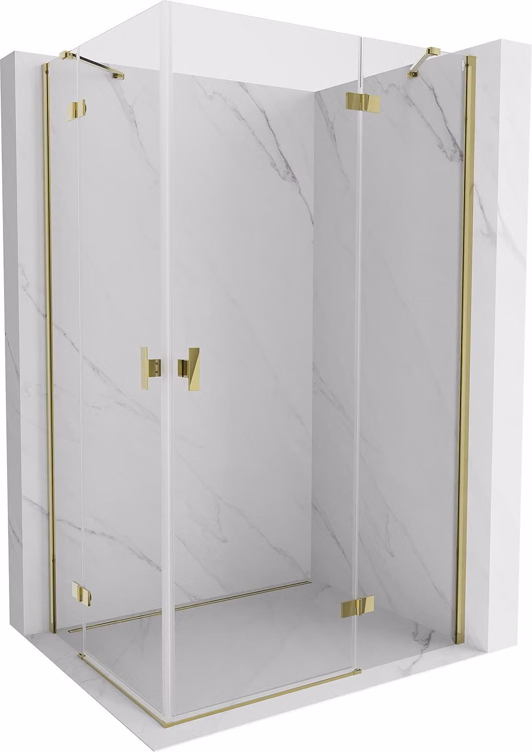 Mexen Mist-H Duo cabina doccia ad anta destra 95 x 115 cm, trasparente, oro - 8A5-095L-115P-50-00