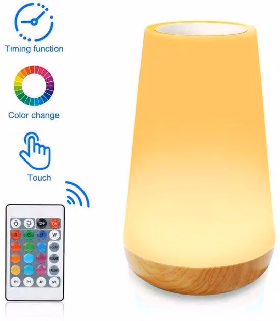 Lampada da notte con 13 colori RGB, ricaricabile tramite USB, controllabile in modalità wireless, ideale per la cameretta dei bambini, il soggiorno e il campeggio.