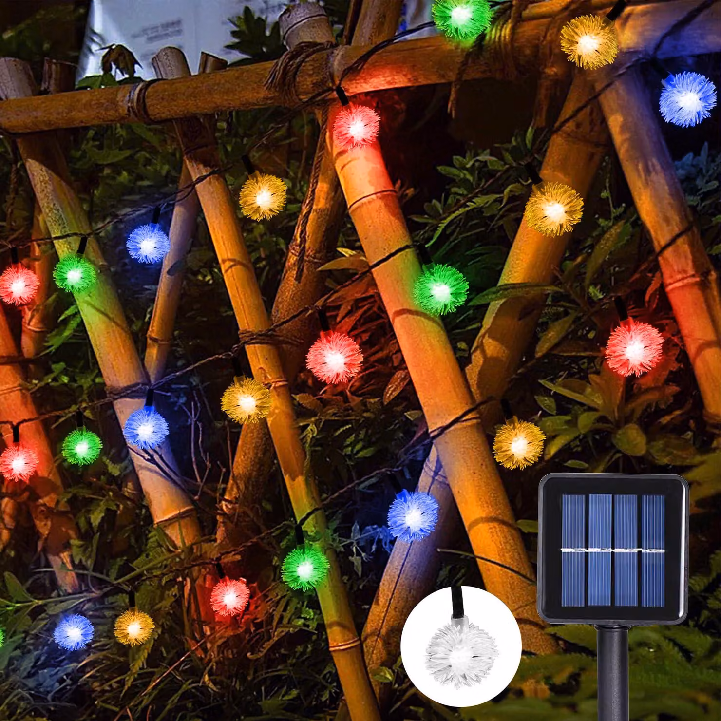 Catene luminose solari, 100 LED, 8 modalità, grado di protezione IP65, 12 metri, per uso esterno