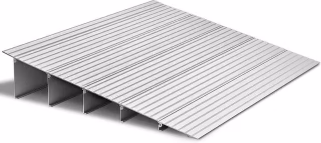 Rampa per Soglia Modulare 5 Pezzi in Alluminio OVUSV0 677x865x138 mm Antiscivolo per Casa e Porte