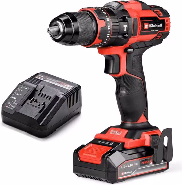 Trapano avvitatore percussore a batteria Einhell Power X-Change TECD1844LI rosso 18 V – 1