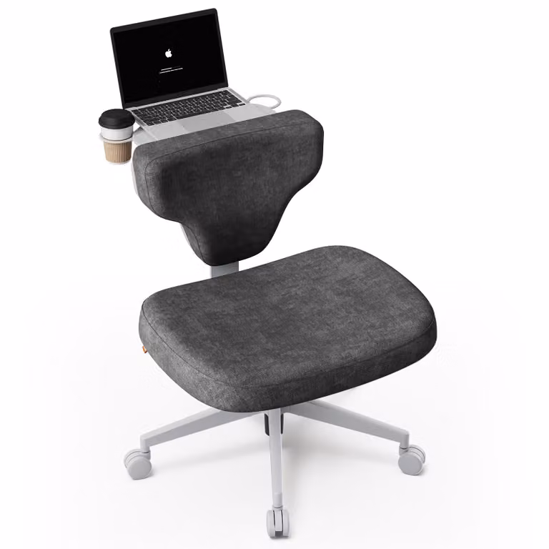 Newtral Freedom-X FP sedia da meditazione senza braccioli con vassoio regolabile per laptop per casa e ufficio - grigio scuro