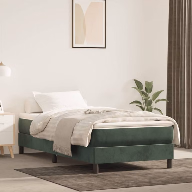 vidaXL Materasso Ibrido in Velluto Verde con Rivestimento Rimovibile L: 190 cm, P: 120 cm, H: 20 cm