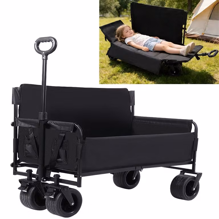 Carrello pieghevole, lettino da campeggio, carrello per bambini, carrello per il trasporto, carrello per la spiaggia