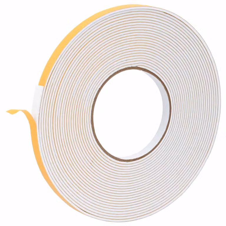 Nastro in schiuma autoadesivo, 10 pezzi, colore bianco, dimensioni 10 mm x 10 m, materiale: schiuma CR