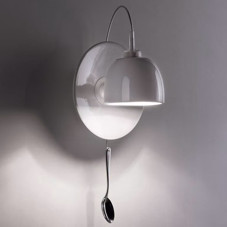 Ingo Maurer Applique da parete di design Light au Lait, Bianco / Opale, Soggiorno / Sala da pranzo, Ceramica, Design, Applique