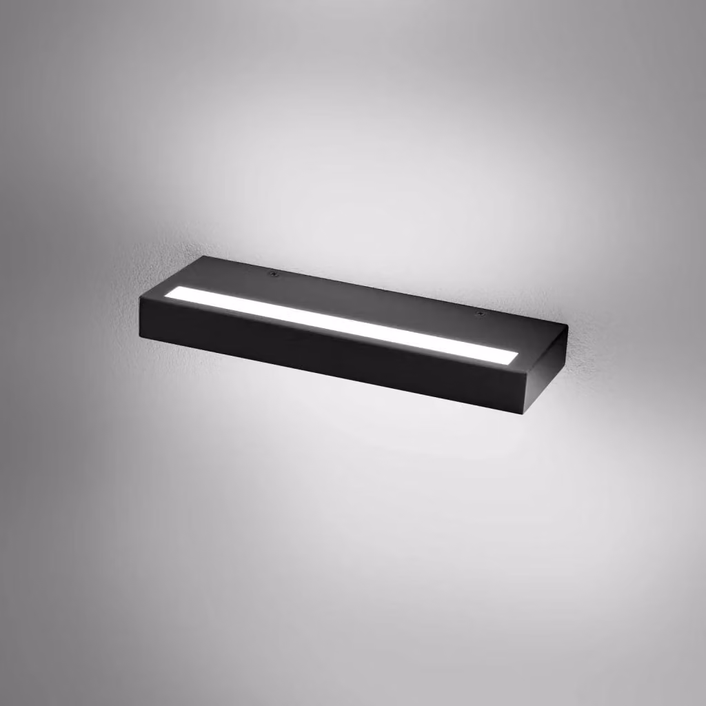 Applique LED Gealuce GAP523 in Alluminio Nero Satinato, Dimmerabile, Luce Indiretta Up/Down, 34W, 3656lm, 3000K – 3