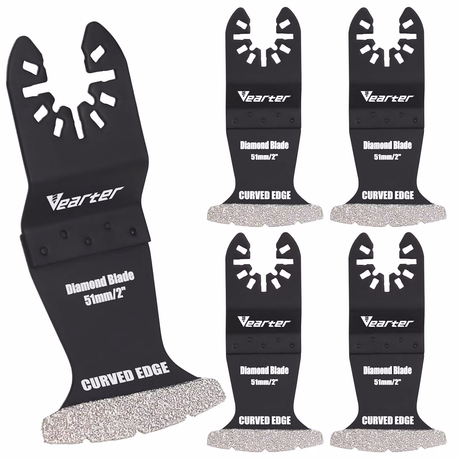 Set di accessori per utensile multifunzione, composto da 5 pezzi, da 51 mm, per piastrelle