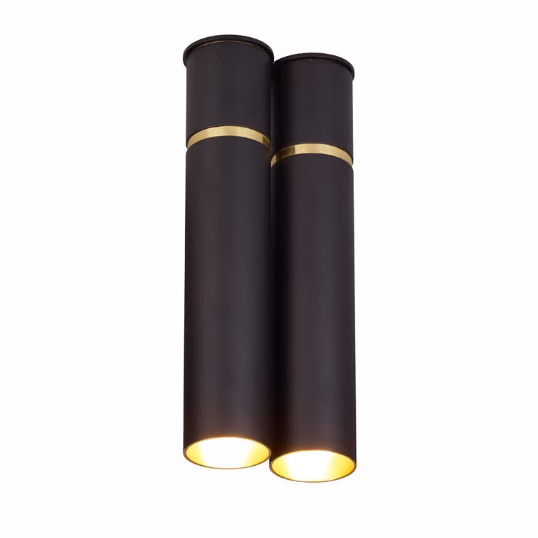 Faretto Lynx nero e oro 1xE14x40W in ottone, dimensioni: 30,5x12x12 cm, IP20, Milagro