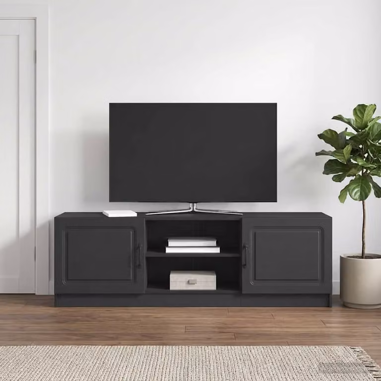 Mobile TV vidaXL Nero in Legno MDF per Soggiorno L: 150 cm, P: 31 cm, H: 47 cm