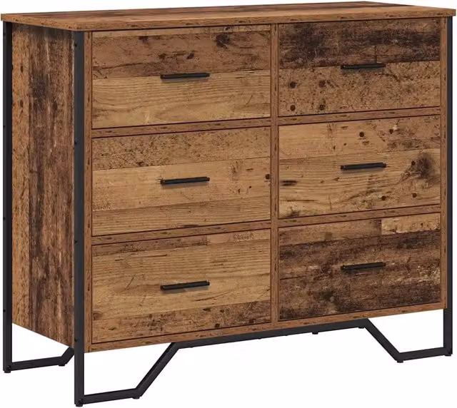 Cassettiera 2 pz Legno vecchio 91 x 35,5 x 74,5 cm CFW7543952