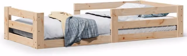 Letto singolo | Letto per adulti | Giroletto senza Materasso 100x200 cm in Legno Massello di Pino