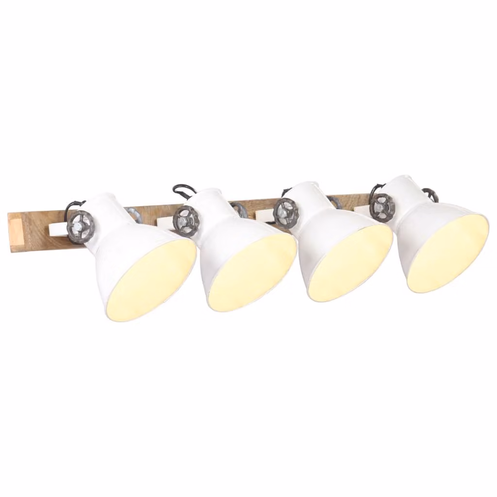 The Living Store Lampada da parete in stile industriale bianco 90x25 cm E27