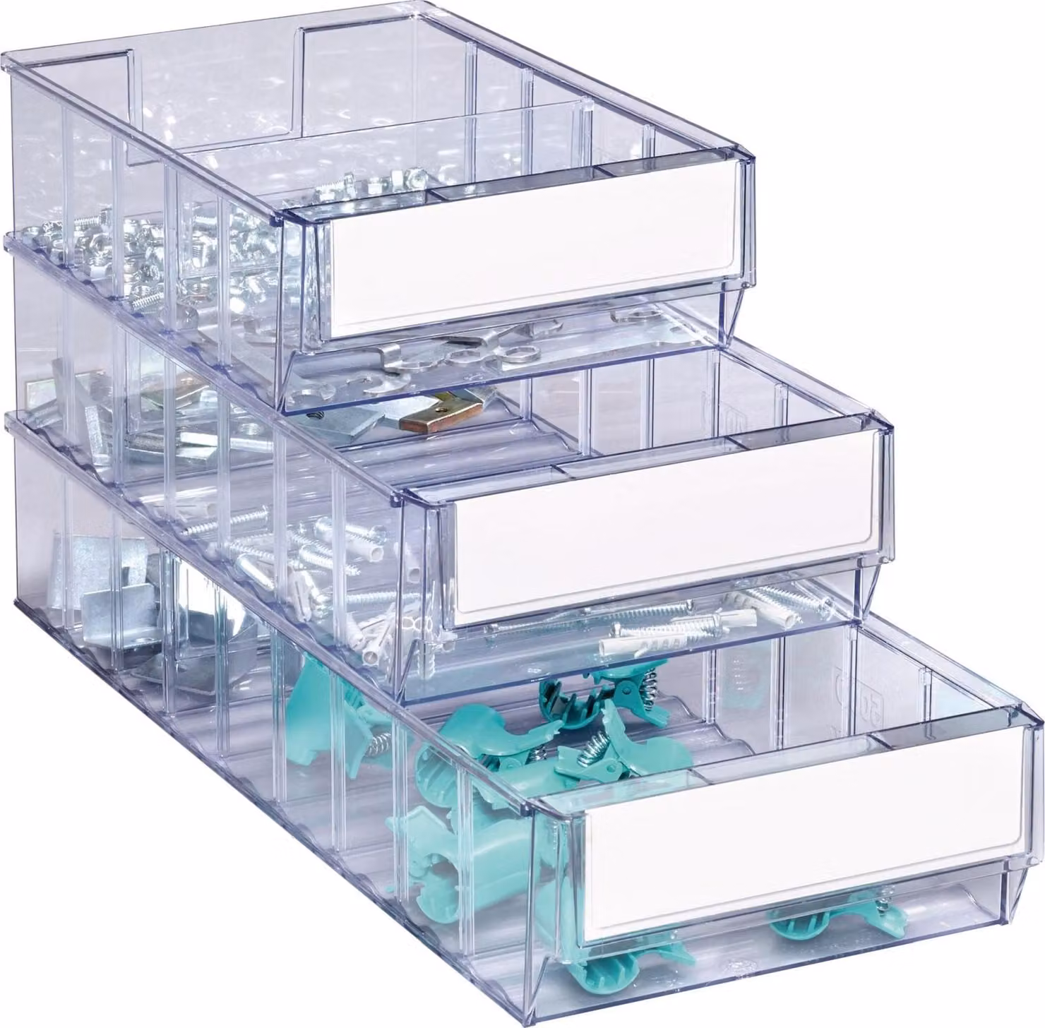 Scatola a ripiani L300xL183xH81mm trasparente SAN