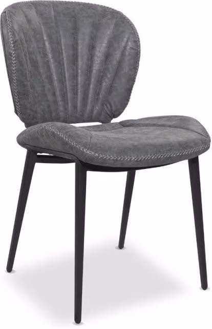 Sedia Elice colore grigio chiaro gambe in metallo colore nero set 2 pezzi