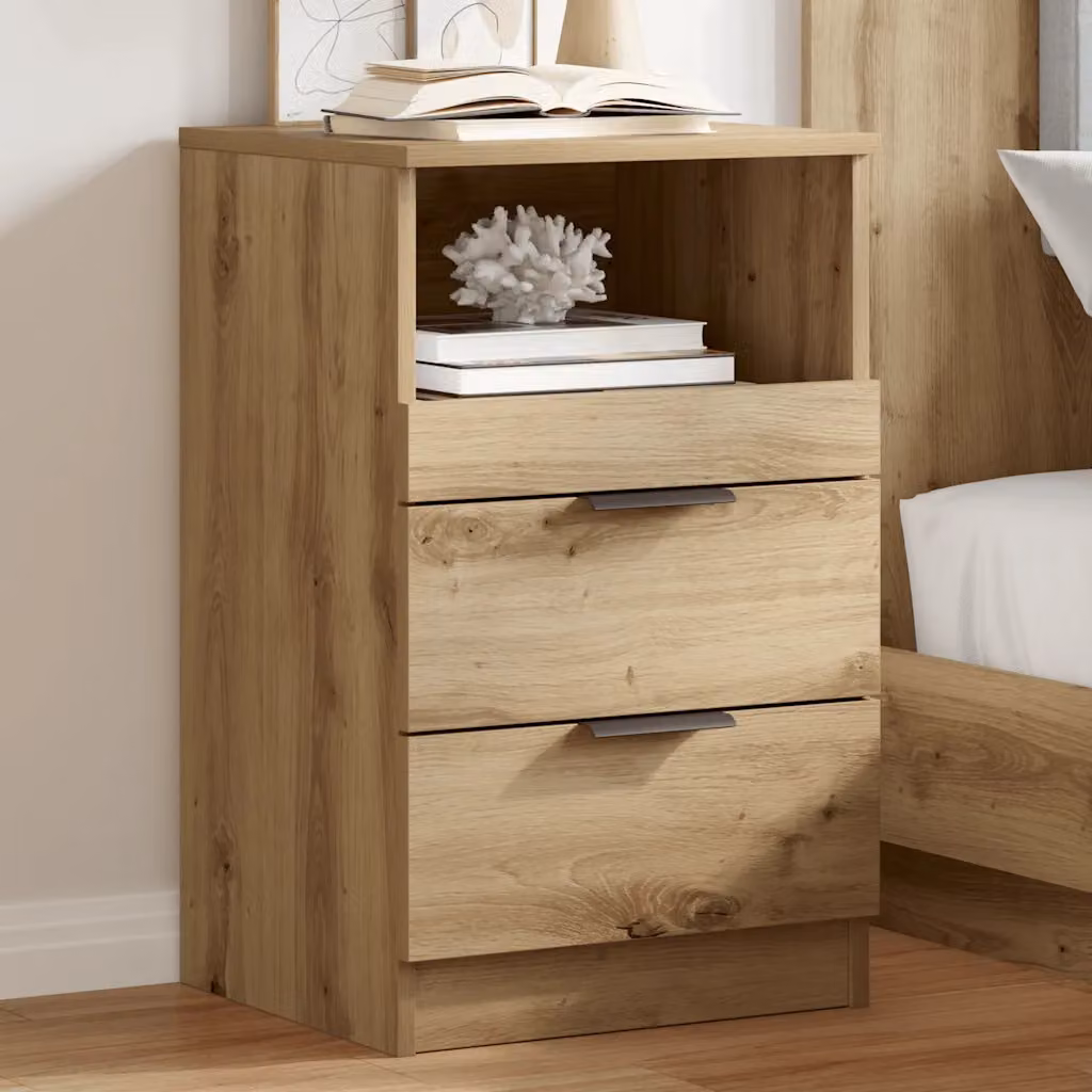Comodino sospeso vidaXL in legno effetto rovere marrone opaco L: 40,0 cm, P: 36,0 cm, H: 12,45 cm