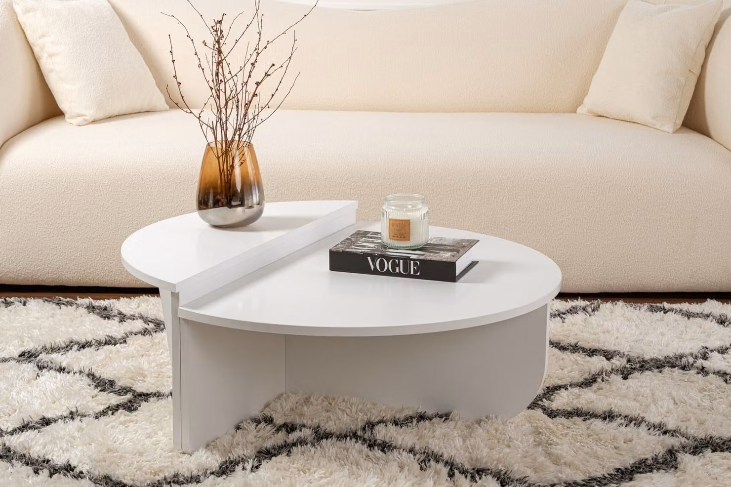 Skye Decor, Orion - Bianco, tavolino da salotto, bianco, 100% pannelli di particelle rivestiti in melamina, 90 x 60 x 30 cm