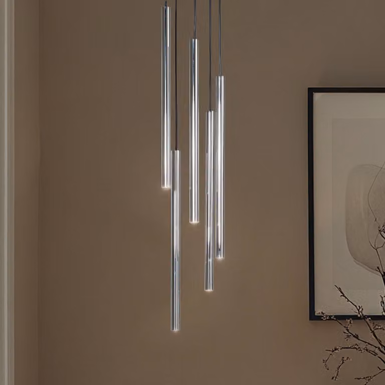 Lampada a sospensione Sopel Lux SIGMA, dimmerabile, Alluminio / Grigio / Zincato, Soggiorno / Sala da pranzo, Metallo, Moderno, Lampada a sospensione