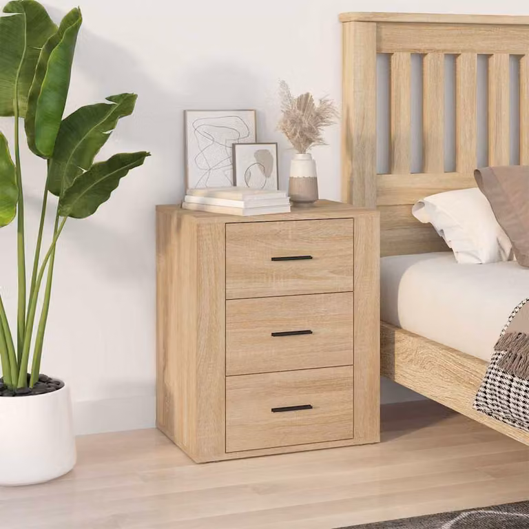 Comodino sospeso vidaXL in legno Rovere Sonoma marrone L: 50 cm, P: 36 cm, H: 60 cm