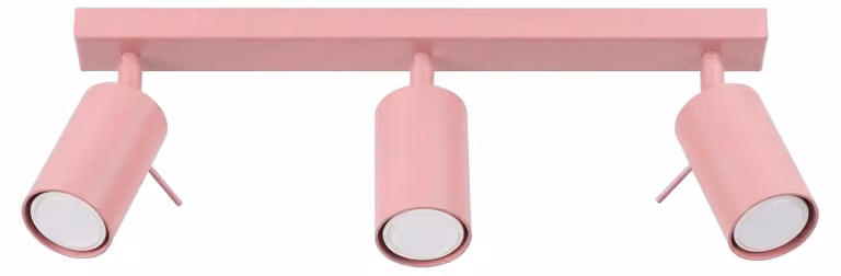 Plafoniera RING 3L rosa 3xGU10 10W in acciaio 16x6x45 cm Sollux Lighting