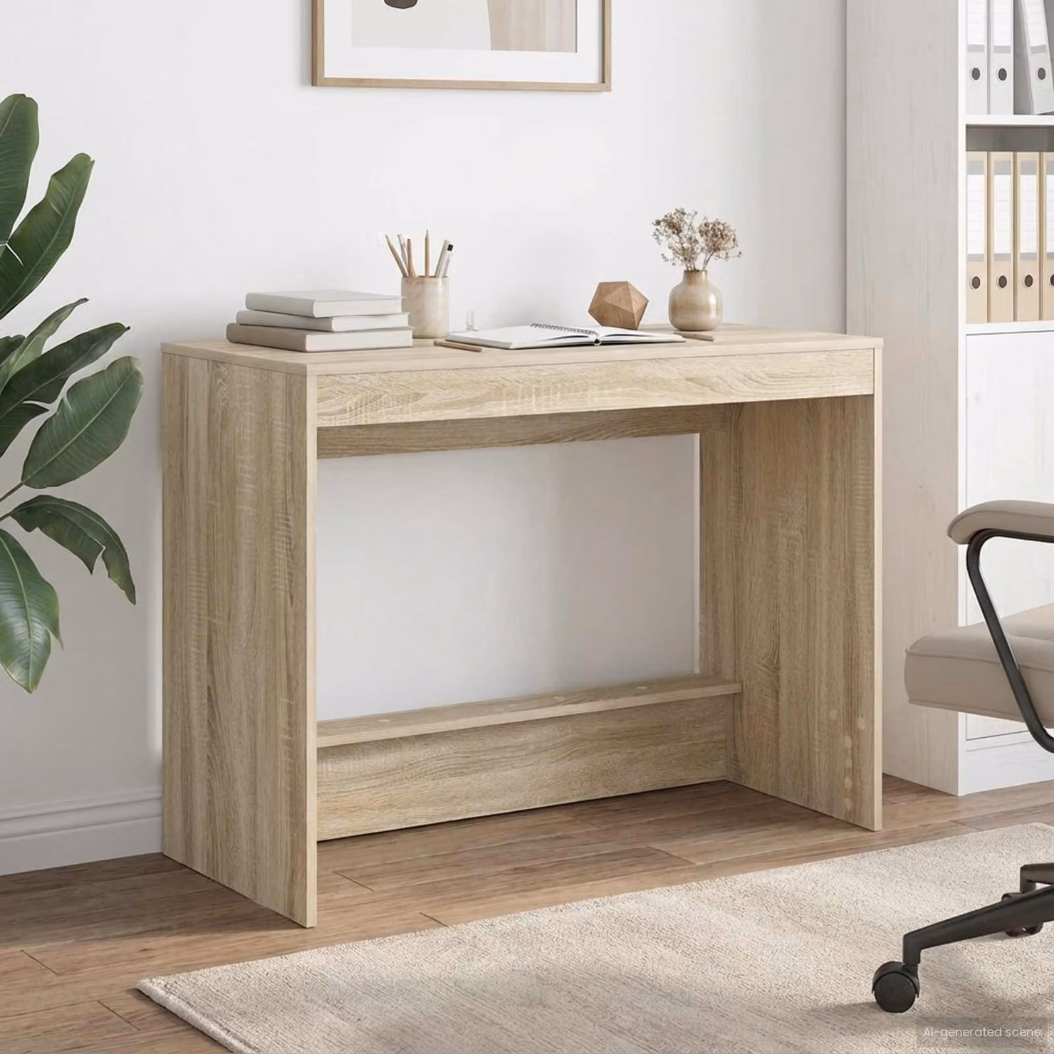 Maison Exclusive - Comodino-scrivania in rovere Sonoma, materiale derivato dal legno, 100 x 45 x 75 cm