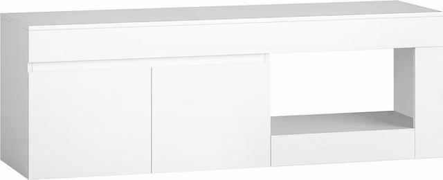 Mobile TV Moderno HOMCOM per Soggiorno con 2 Ante e Mensola Aperta, Bianco, L/P/H: 140 x 40 x 48 cm