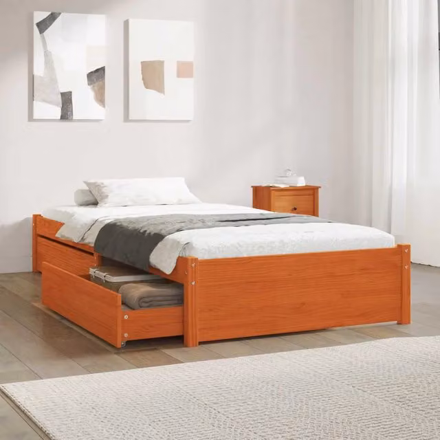 Struttura del letto 3 pz Marrone cerato Legno di pino 3423799