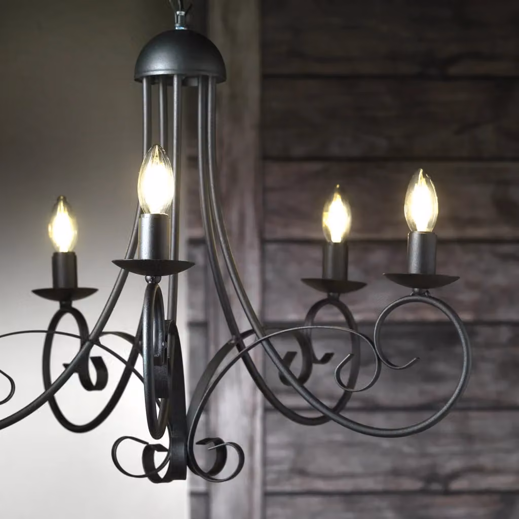Lampadario a sospensione Pompei ONLI nero in metallo con lampadina sostituibile E14 – 2