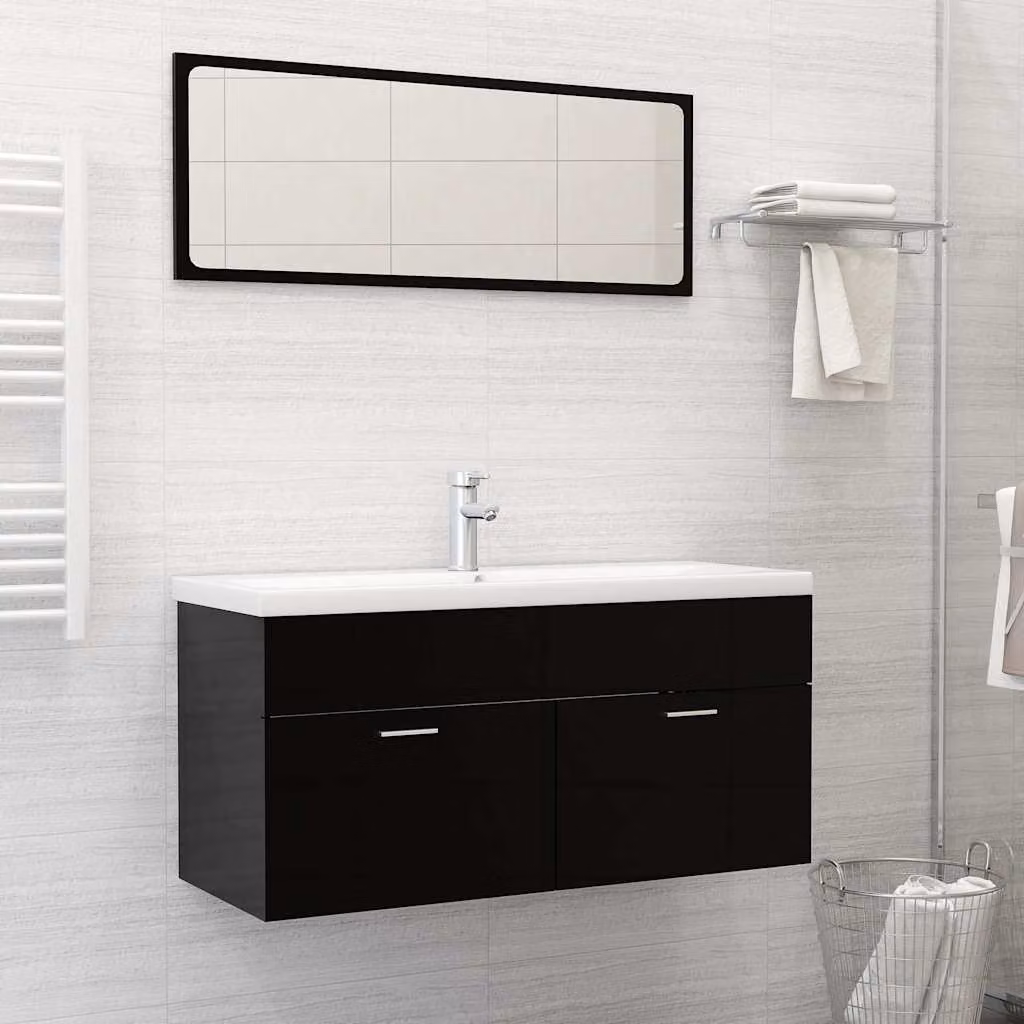 vidaXL Lavabo da Incasso Rettangolare in Ceramica Bianco L: 101 cm, P: 39 cm, H: 18 cm