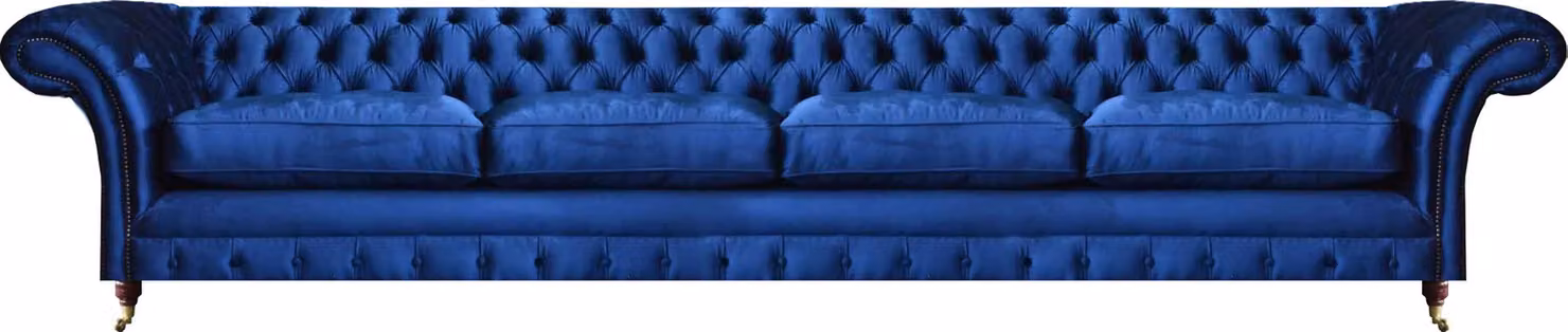 Luxus Modern Sitzmöbel Sofa Viersitzer Couch Blau Chesterfield Wohnzimmer