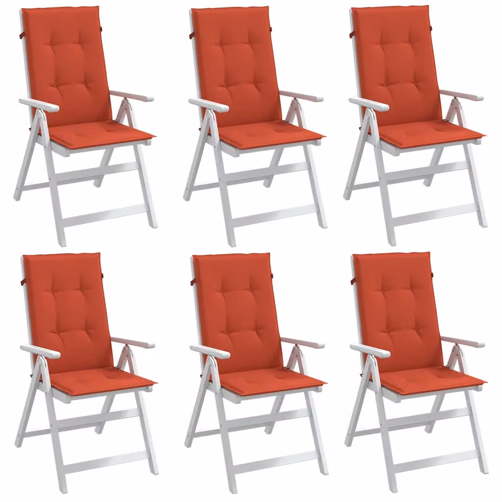 vidaXL Set di 6 Cuscini per Schienale di Sedia, Colore Rosso, L/P/H: 120 x 50 x 4 cm