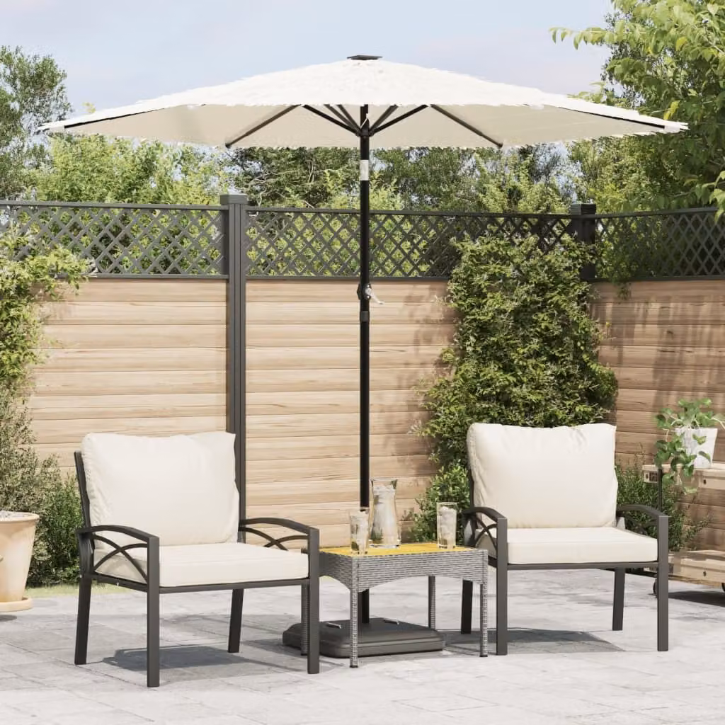 Maison Exclusive - Ombrellone con palo in acciaio, colore bianco, dimensioni 223x223x213 cm