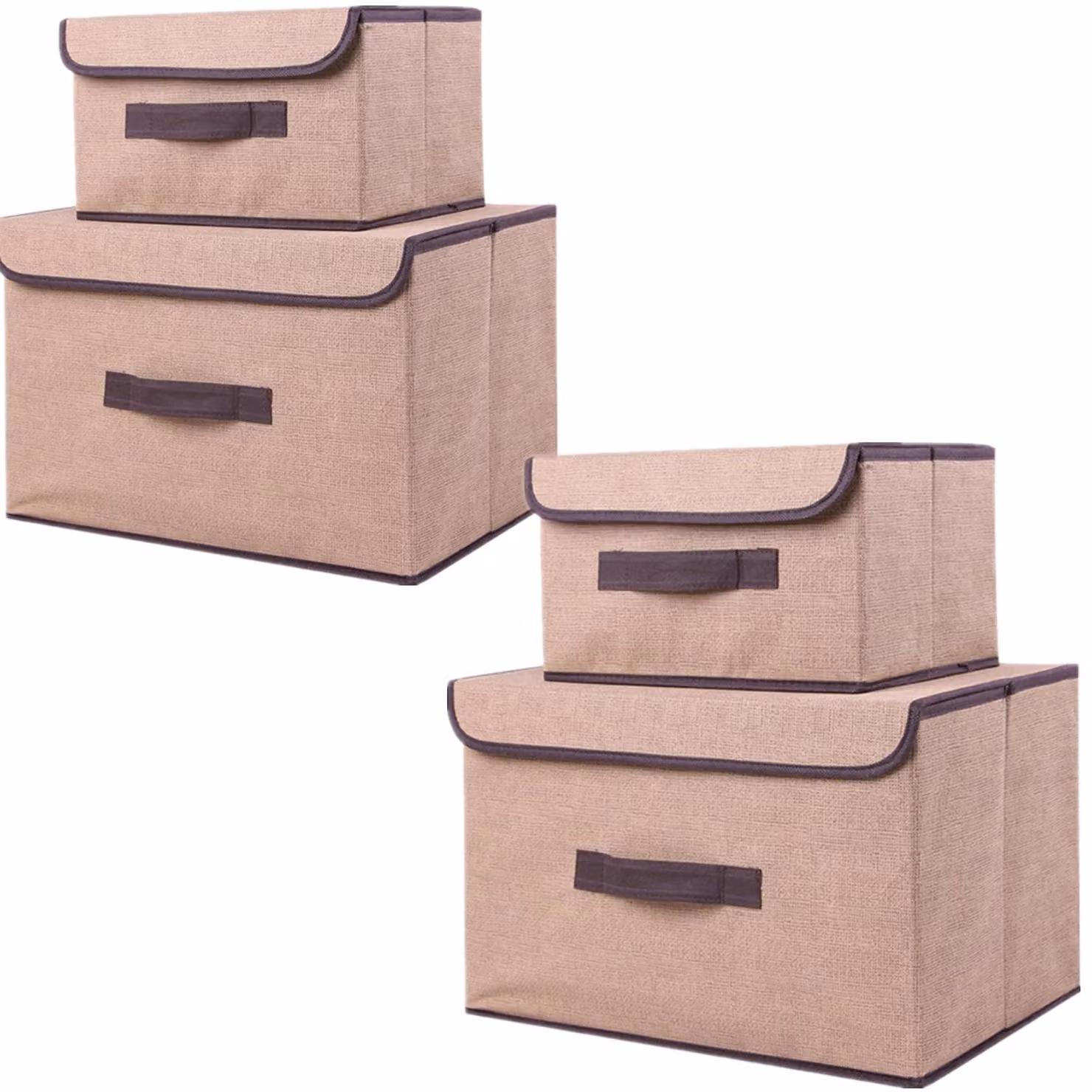 Set di 4 scatole pieghevoli con coperchio per riporre vestiti