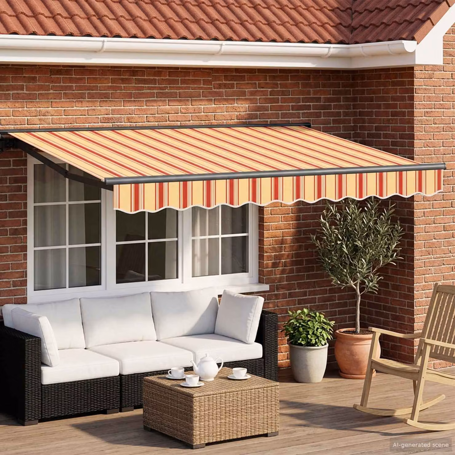 Tettuccio elettrico retrattile vidaXL in alluminio e poliestere con telecomando, L/P: 350 x 250 cm