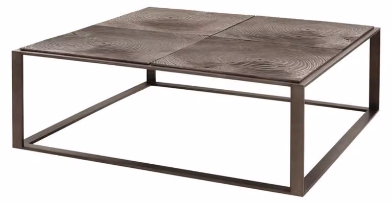 Casa Padrino tavolino / tavolo da salotto rosa-bronzo 100 x 100 x h. 35 cm - Arredamento alberghiero