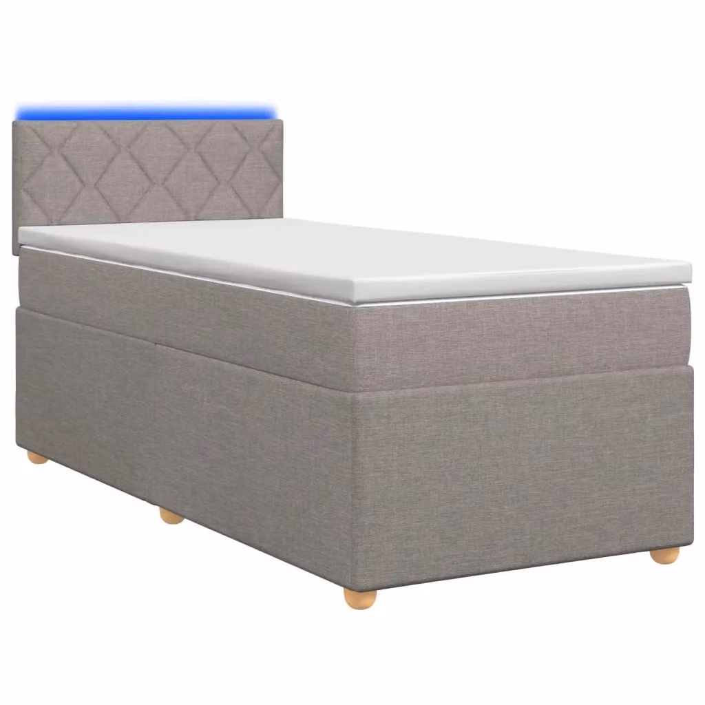 Letto box spring ibrido vidaXL con materasso a molle insacchettate e base contenitore, colore beige/grigio, L/P/H: 80 x 200 x 100,5 cm – 2