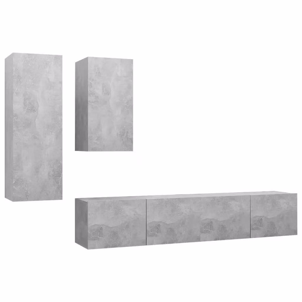 Set di mobili porta TV moderno vidaXL in legno multistrato grigio opaco per soggiorno – 2
