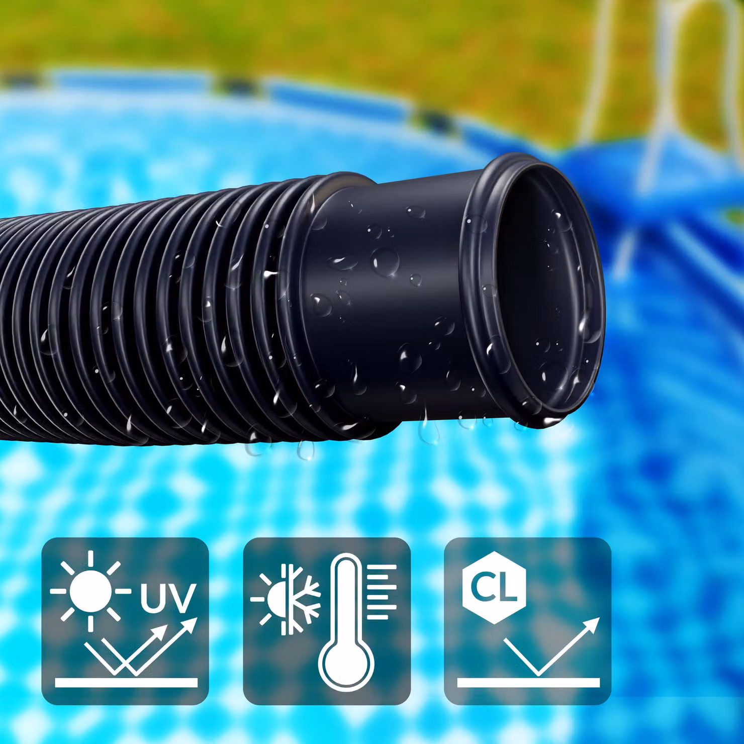 Tubo per piscina Monzana in plastica nero Ø32mm x 10m – 4