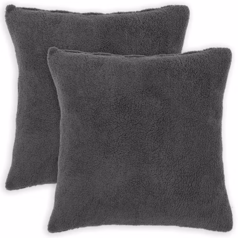 Set di 2 federe vidaXL HEERLEN in tessuto bouclé grigio, L/P: 65 x 65 cm