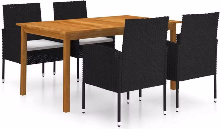 Maison Exclusive - Set da pranzo da giardino 5 pezzi nero